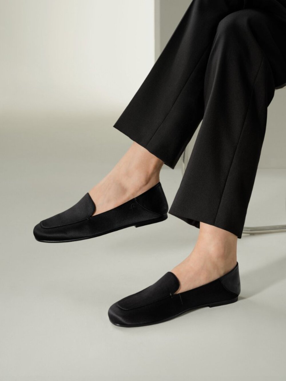 Silk Leather Loafers - black